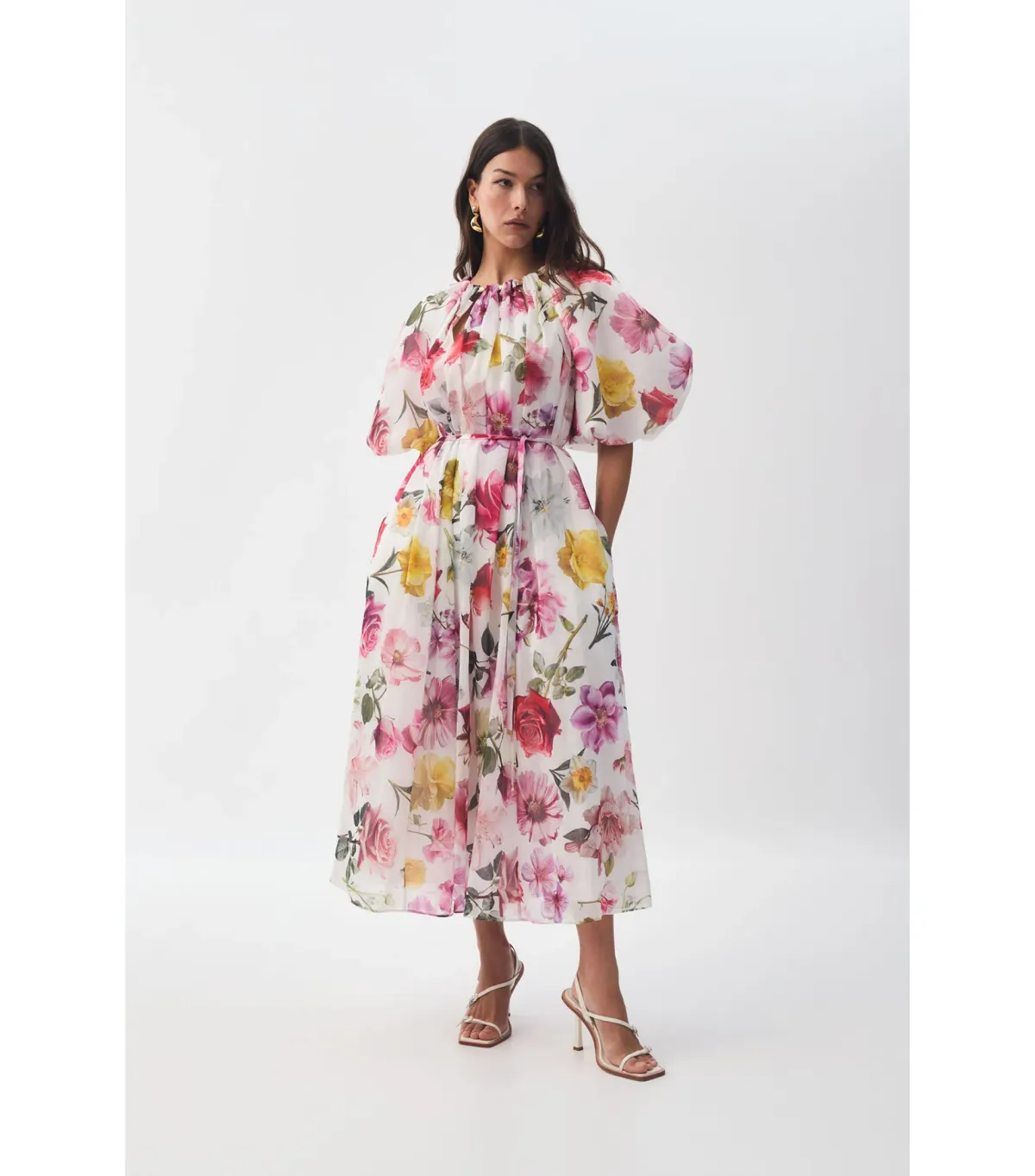 Aje Fleur Midi Dress in Collage Floral Size 8/S for rent on The Volte - main image