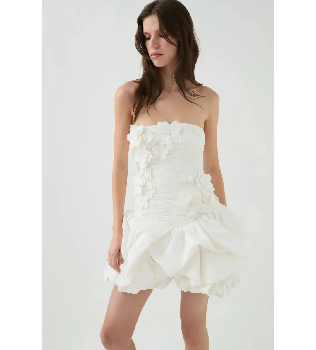 Aje Splendour Mini Dress In Ivory Size 8 for rent on The Volte - main image