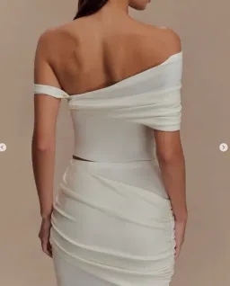 Meshki Irene Top & Skirt Set Ivory Size AU 8 for rent on The Volte - image 4