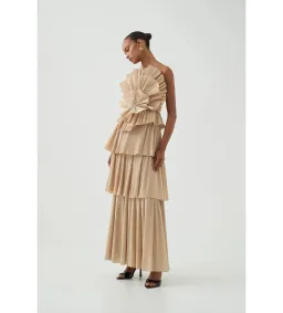 Aje Kyra Gown Gold Size AU 8  for rent on The Volte - image 2