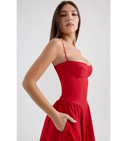 House of CB Samaria Midi Dress Red Size XS / Size 6 for rent on The Volte - image 4