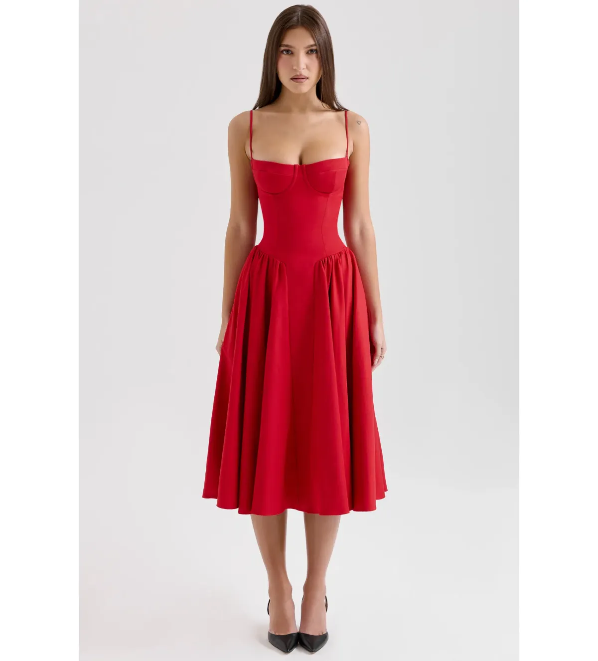 House of CB Samaria Midi Dress Red Size XS / Size 6 for rent on The Volte - main image