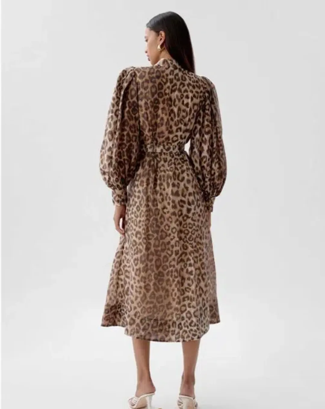 Aje Isabella Leopard Print Midi Shirt Dress in Brown Size AU 16 for rent on The Volte - main image