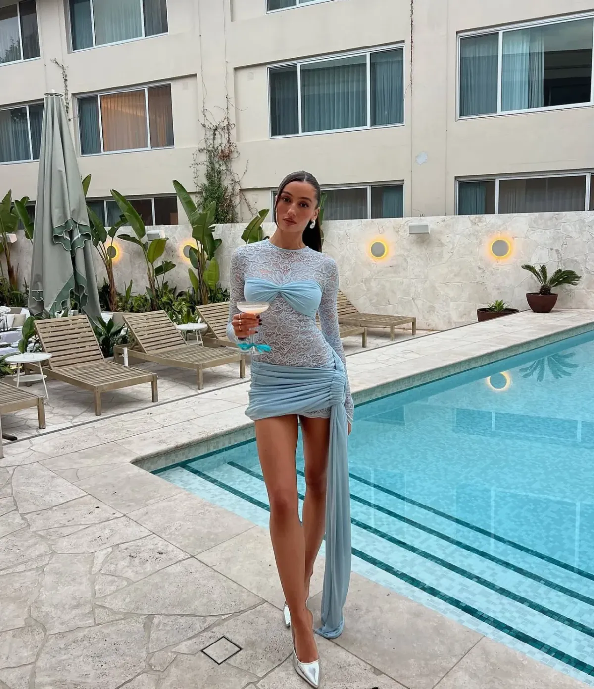 Deconduarte Ortigia Mini Dress Blue Size 6 for rent on The Volte - main image