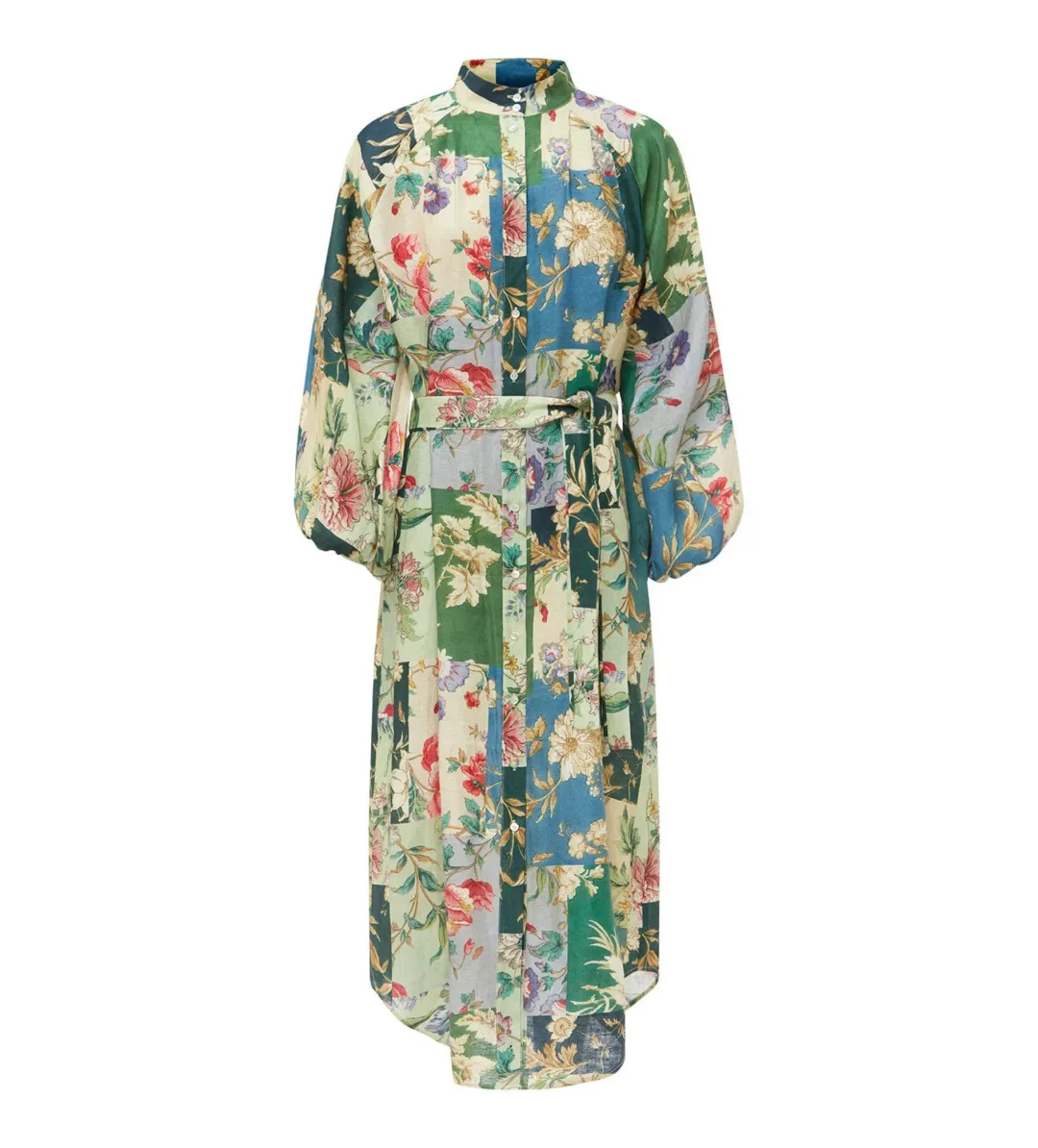 Alemais Loretta Patchwork Shirt Dress Floral Size 10 for rent on The Volte - main image