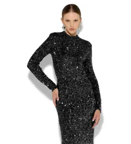Montique Rapture Sequin Gown Black Size 14/L for rent on The Volte - image 4