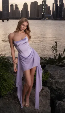 Lunes Paris Mira Bustier Drape MIni Dress White Size 10 for rent on The Volte - image 8