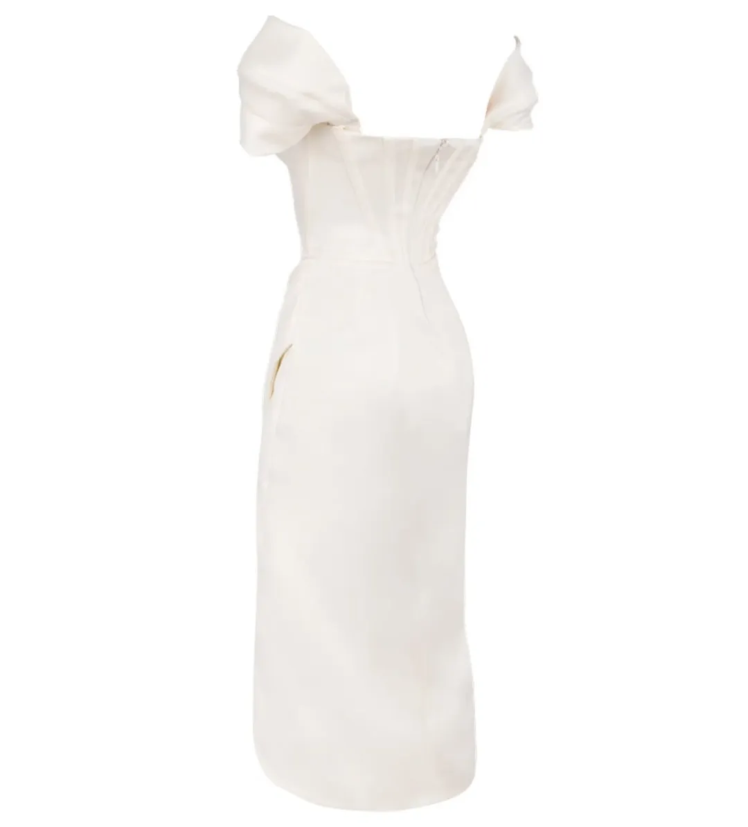 House Of CB Loretta Midi Dress Ivory Size 8/XS for rent on The Volte - main image