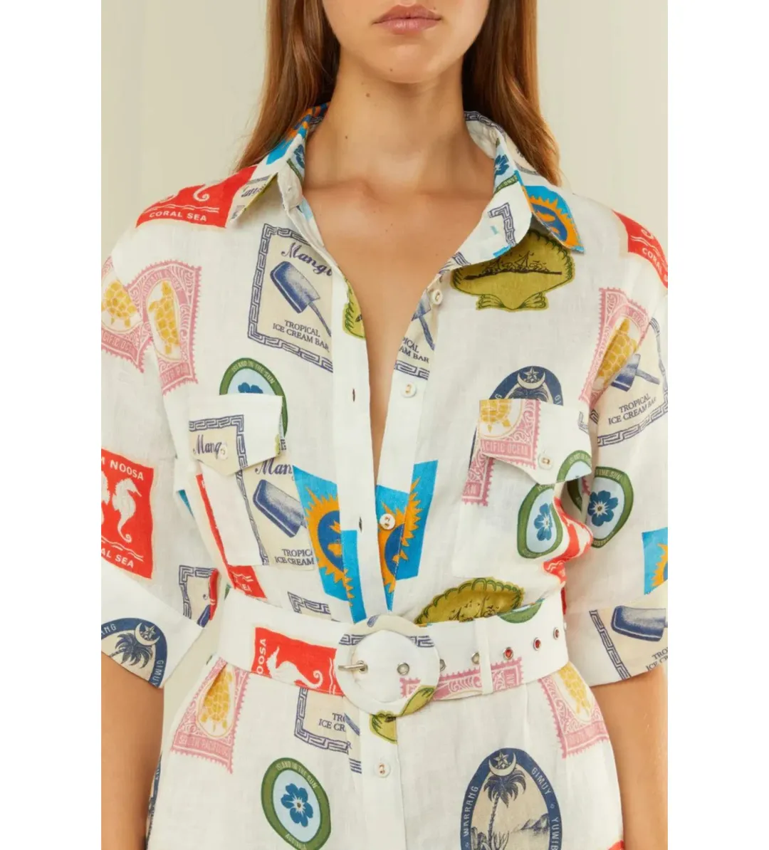 Palm Noosa Memento Maxi Dress Holiday Stamp Size AU 6 for rent on The Volte - main image