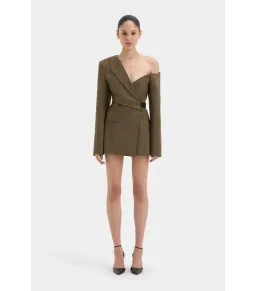 Sir the Label Santoria Mini Dress in Chocolate Marle Size AU 10  for rent on The Volte - image 1