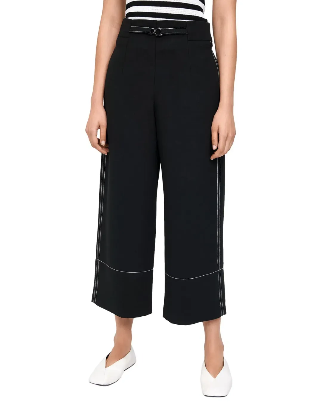 Double Weave Topstitched Cropped Pant Size AU for rent on The Volte - main image