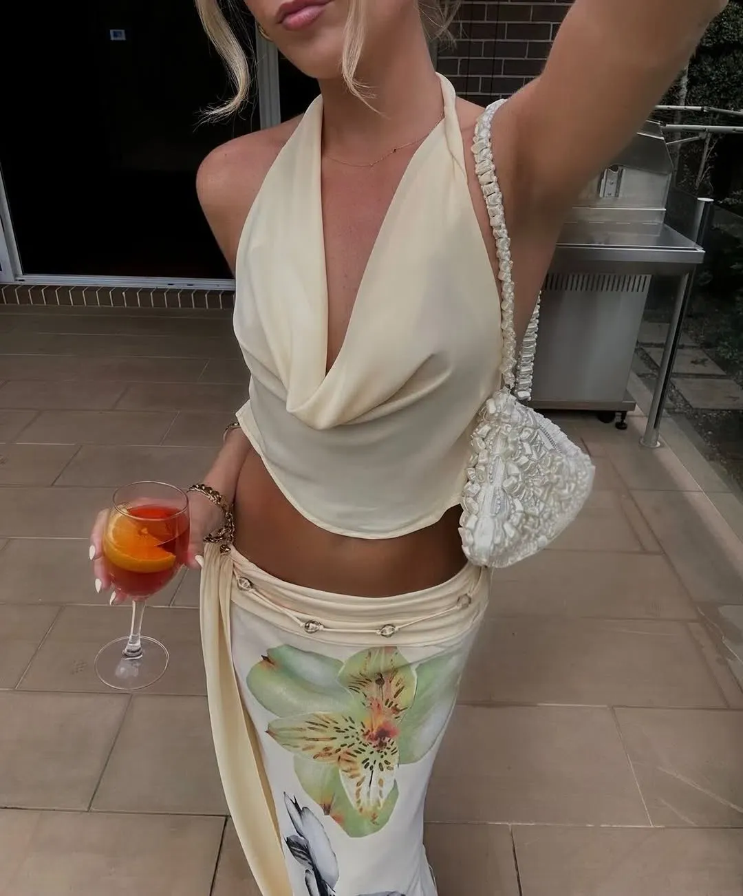 Katali Orchid Romance Belle Skirt & Butter Kaia Top in Yellow  Size AU 10 for rent on The Volte - main image