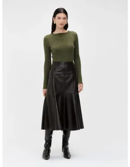 Veronika Maine Olive Merino Cotton Flared Sleeve Knit Size 8/S for rent on The Volte - image 2