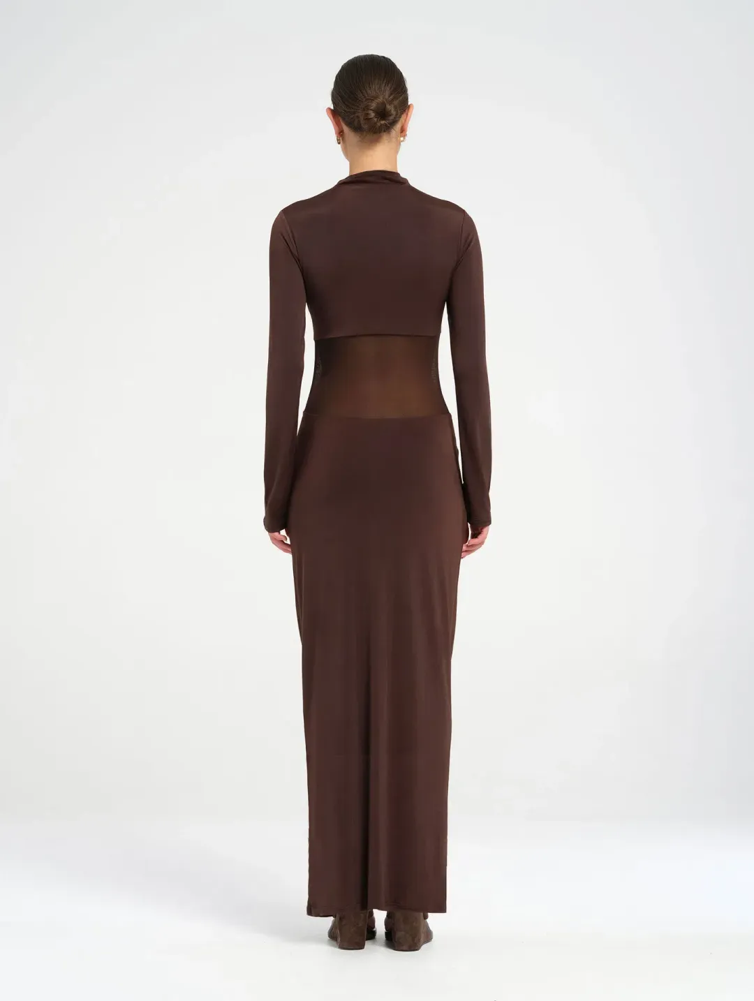 Benni Dora Maxi Dress Chocolate Size AU 8 for rent on The Volte - main image