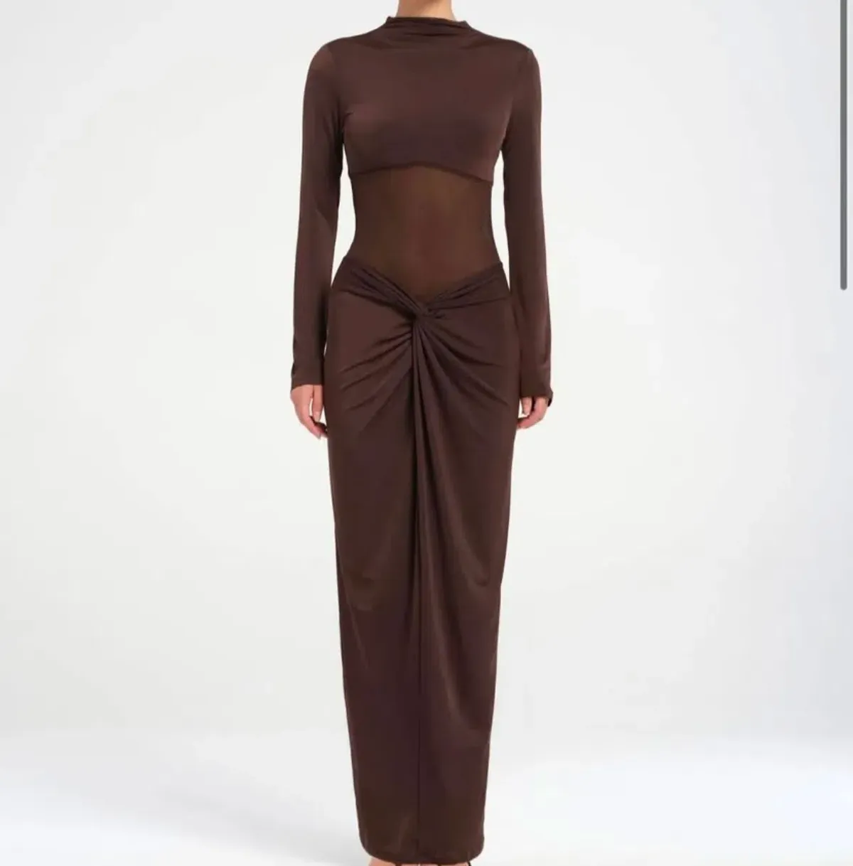 Benni Dora Maxi Dress Chocolate Size AU 8 for rent on The Volte - main image