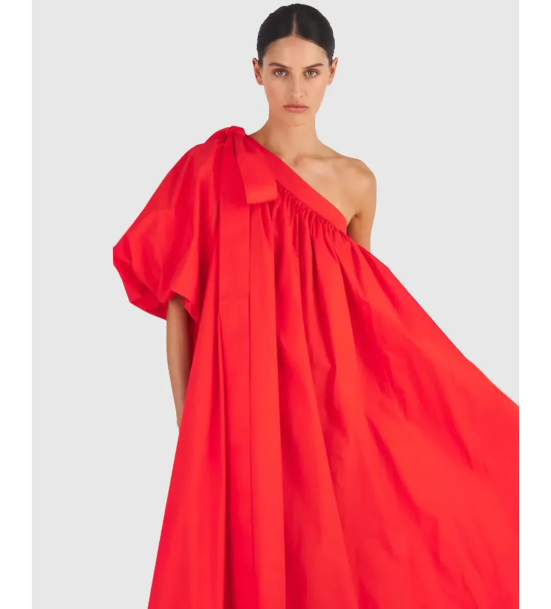 Oroton One Shoulder Dress in True Red Size 12 for rent on The Volte - main image