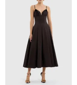 Rebecca Vallance Saskia Midi in Chocolate Size AU  8 for rent on The Volte - image 1