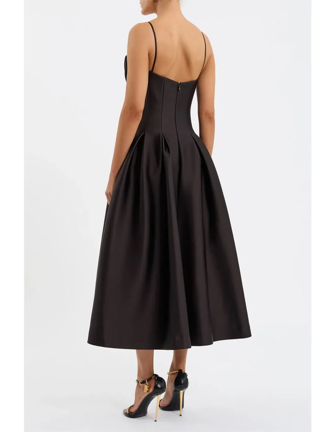 Rebecca Vallance Saskia Midi Dress Chocolate Size 10 for rent on The Volte - main image