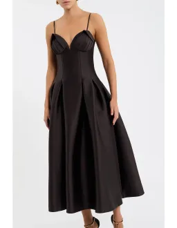 Rebecca Vallance Saskia Midi Dress Chocolate Size 10 for rent on The Volte - image 2