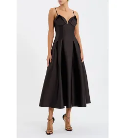 Rebecca Vallance Saskia Midi Dress Chocolate Size AU 12 for rent on The Volte - image 1