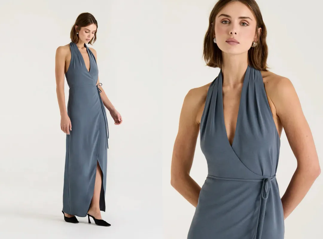 Henne Vida Maxi Dress Slate Size 8 for rent on The Volte - main image