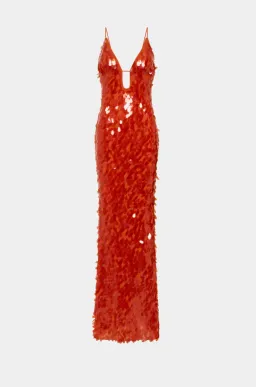 Misha Sapphire Sequin Maxi Dress in Red Size AU 12 for rent on The Volte - image 3