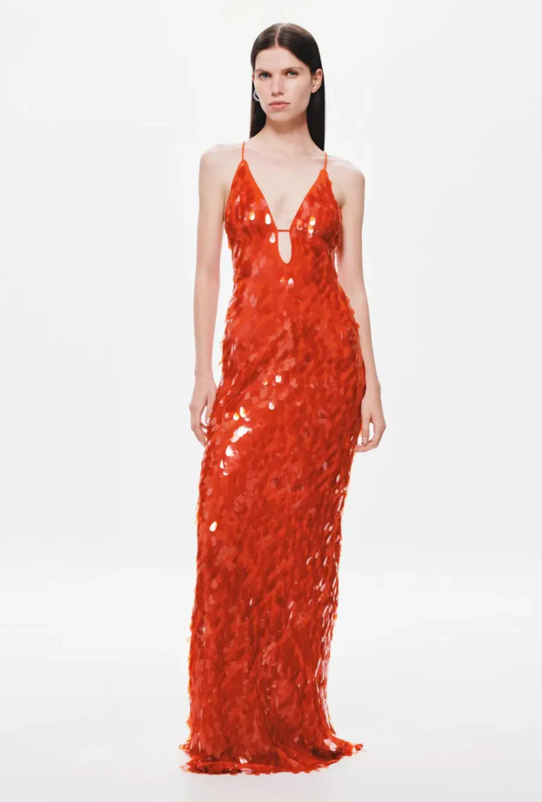 Misha Sapphire Sequin Maxi Dress in Red Size AU 12 for rent on The Volte - main image