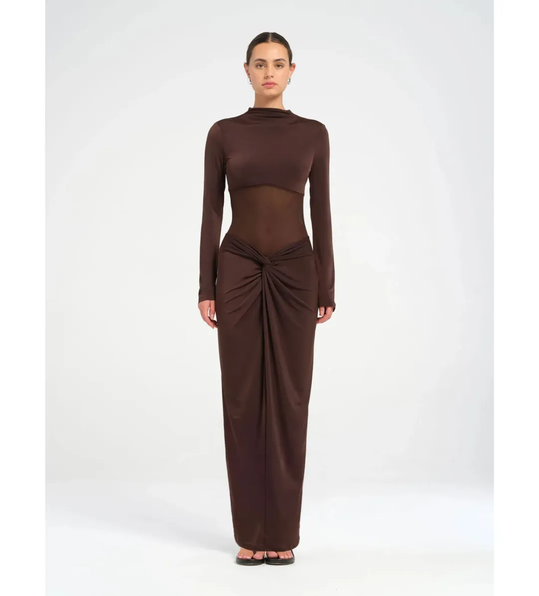 Benni Dora Maxi Dress in Chocolate Size S / AU 8 for rent on The Volte - main image