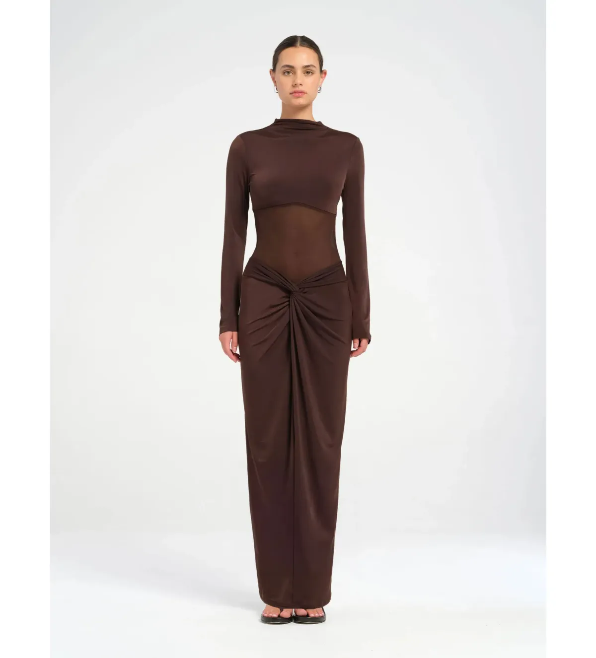 Benni Dora Maxi Dress in Chocolate Size S / AU 8 for rent on The Volte - main image