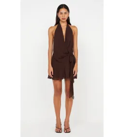 Bec & Bridge Celyse Mini Dress Dark Chocolate Size 8 for rent on The Volte - image 1