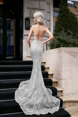 Tina Holly BB001 Formal Prom Dress Silver Size 4  for rent on The Volte - image 2