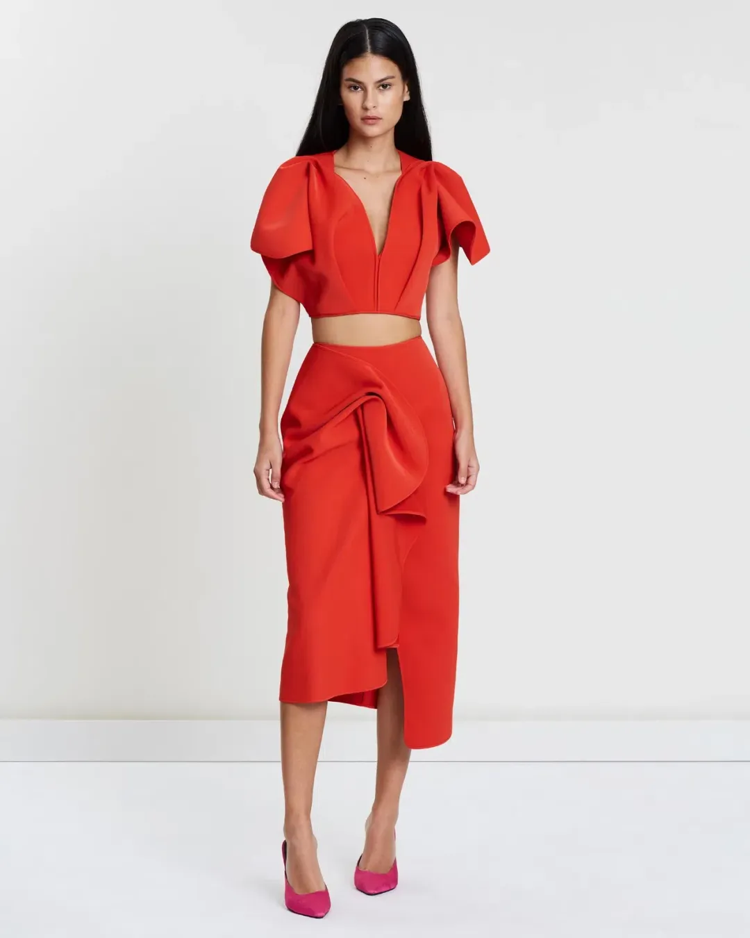 Acler Crawford Midi Set Red Size 8  for rent on The Volte - main image