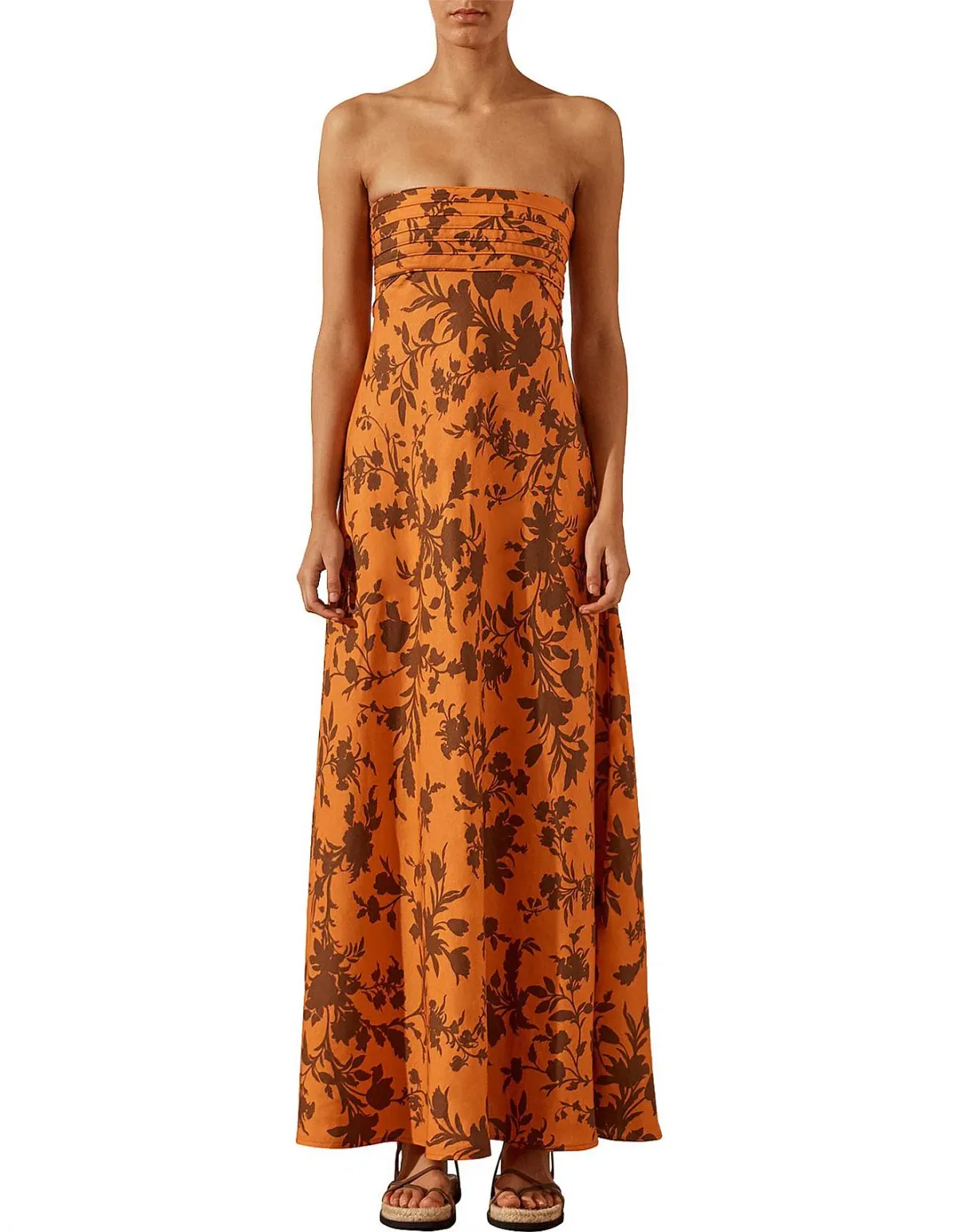 Shona Joy Uli Maxi Dress Orange Size 8 for rent on The Volte - main image