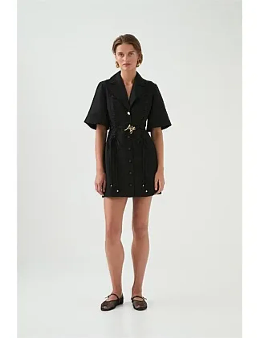 AJE Ana Mini Dress Black Size 8/S for rent on The Volte - main image