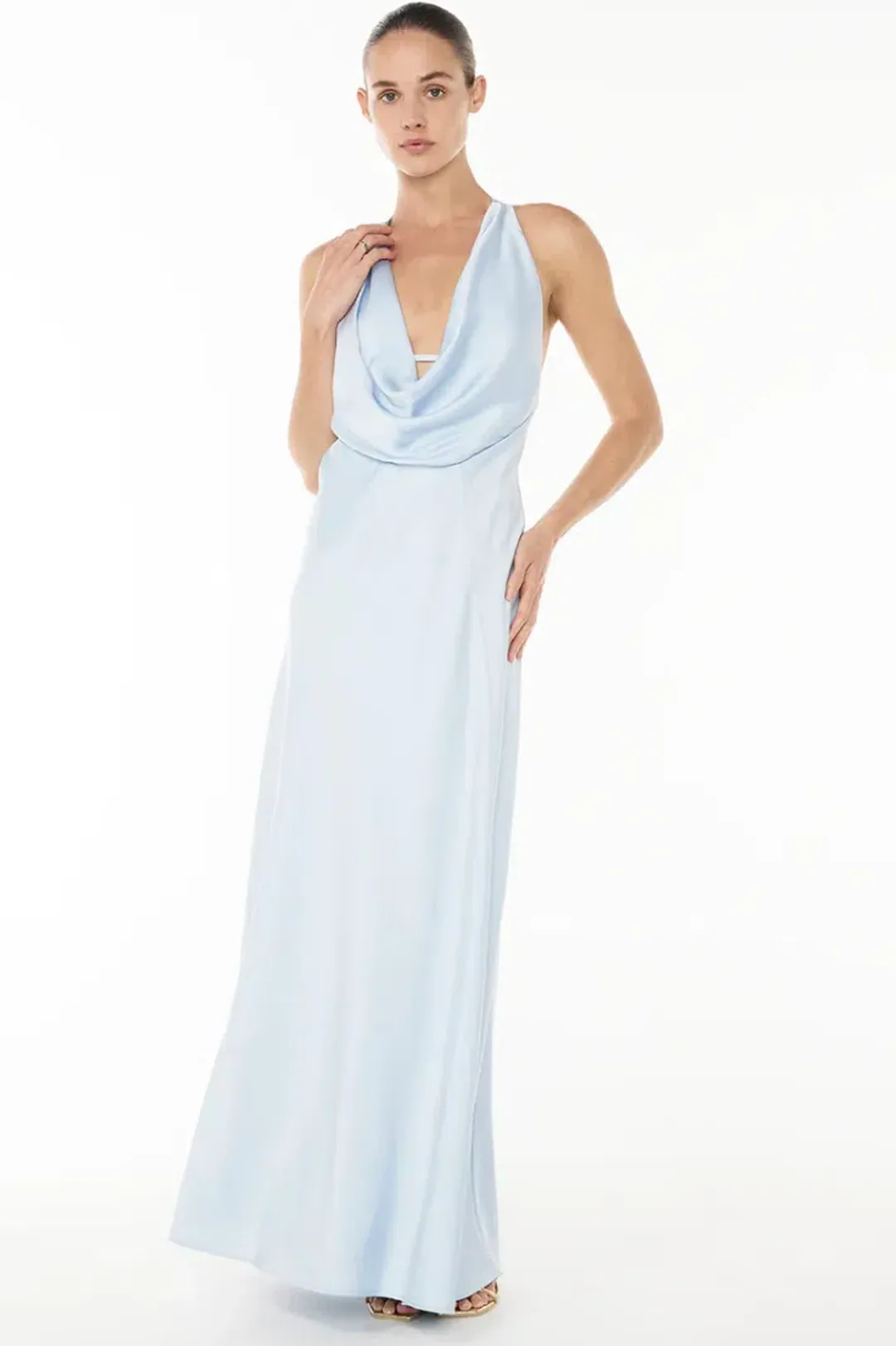 Manning Cartell Charmed Cowl Slip Maxi Dress Dove Blue Size 10 for rent on The Volte - main image