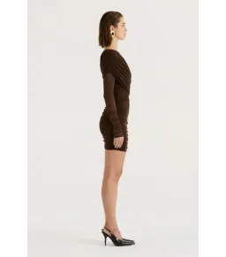 Henne Paris Mini Dress Brown Size AU 10 for rent on The Volte - image 3