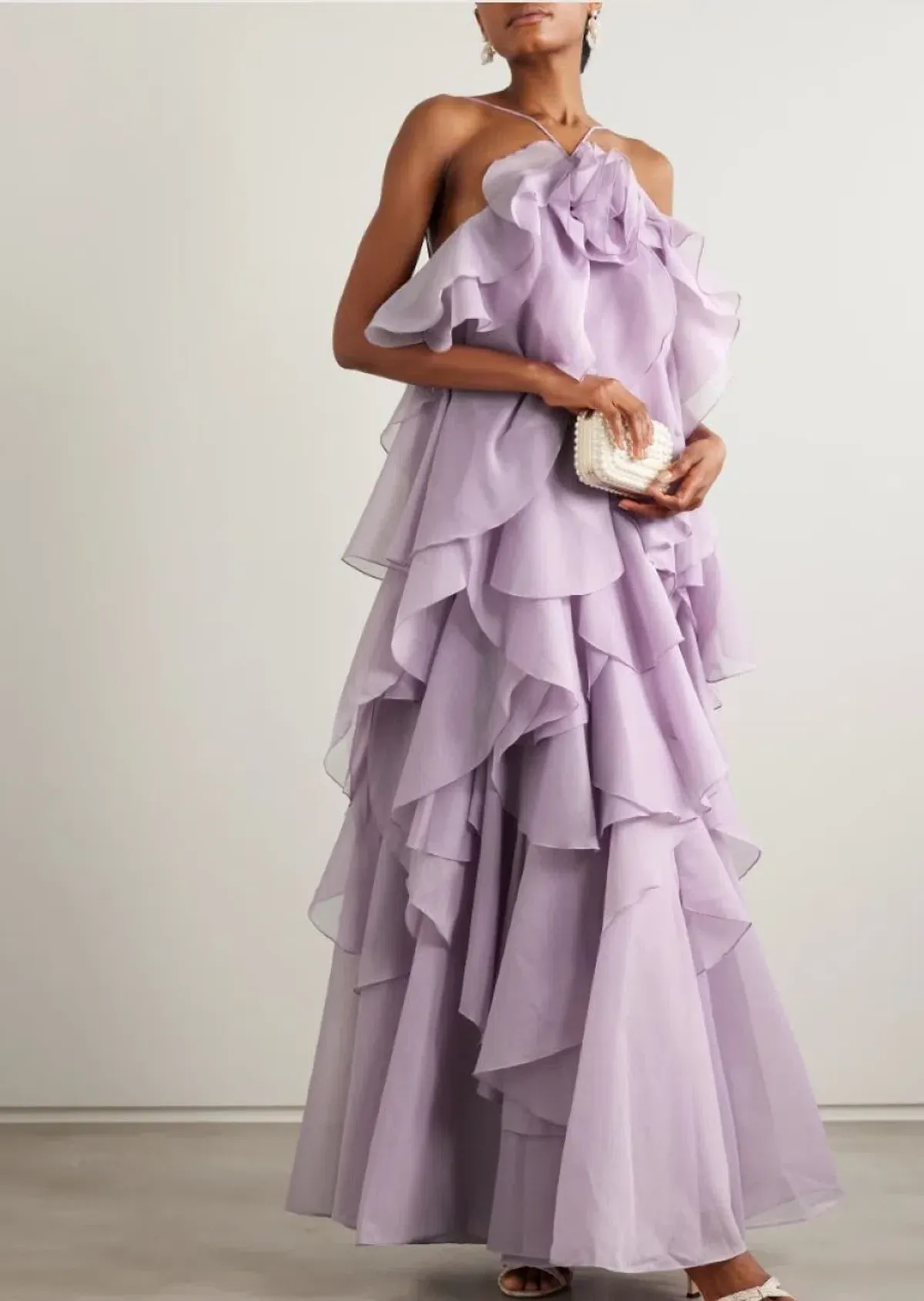 Aje Pandorea Layered Maxi Dress Purple Size 8 for rent on The Volte - main image