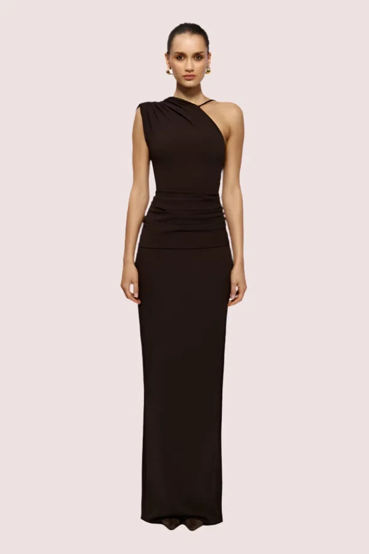 Effie Kats Greer Gown in Chocolate Size AU 10 for rent on The Volte - main image