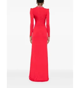 Nissa Crystal Embellished Maxi Dress in Red Size AU 10 for rent on The Volte - image 3