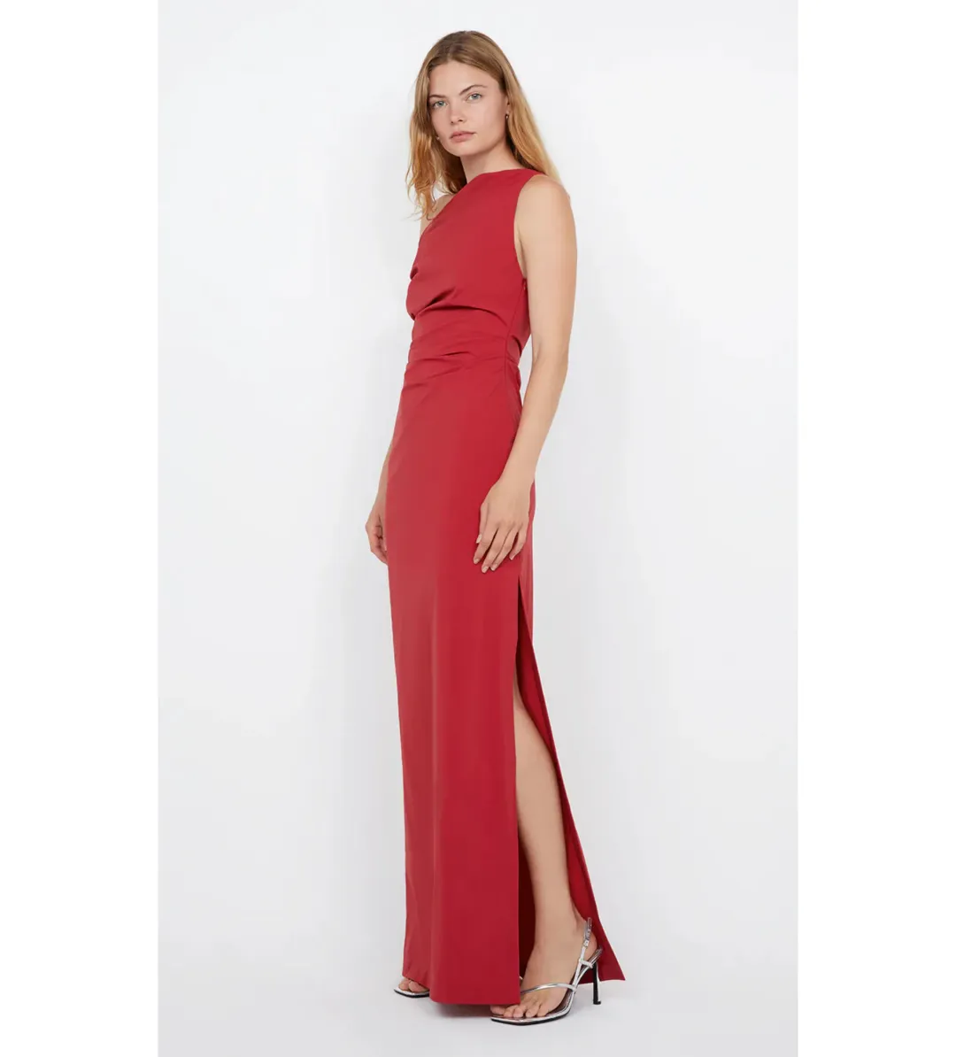 Bec & Bridge Angelina Asym Maxi in Cherry Size 10  for rent on The Volte - main image