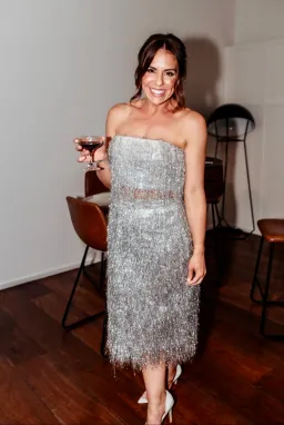 Scanlan Theodore Tinsel Bustier and Midi Skirt Silver Size AU 8 for rent on The Volte - image 1