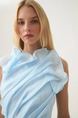 Aje Genesis Midi Dress Blue  Size 8 for rent on The Volte - image 3