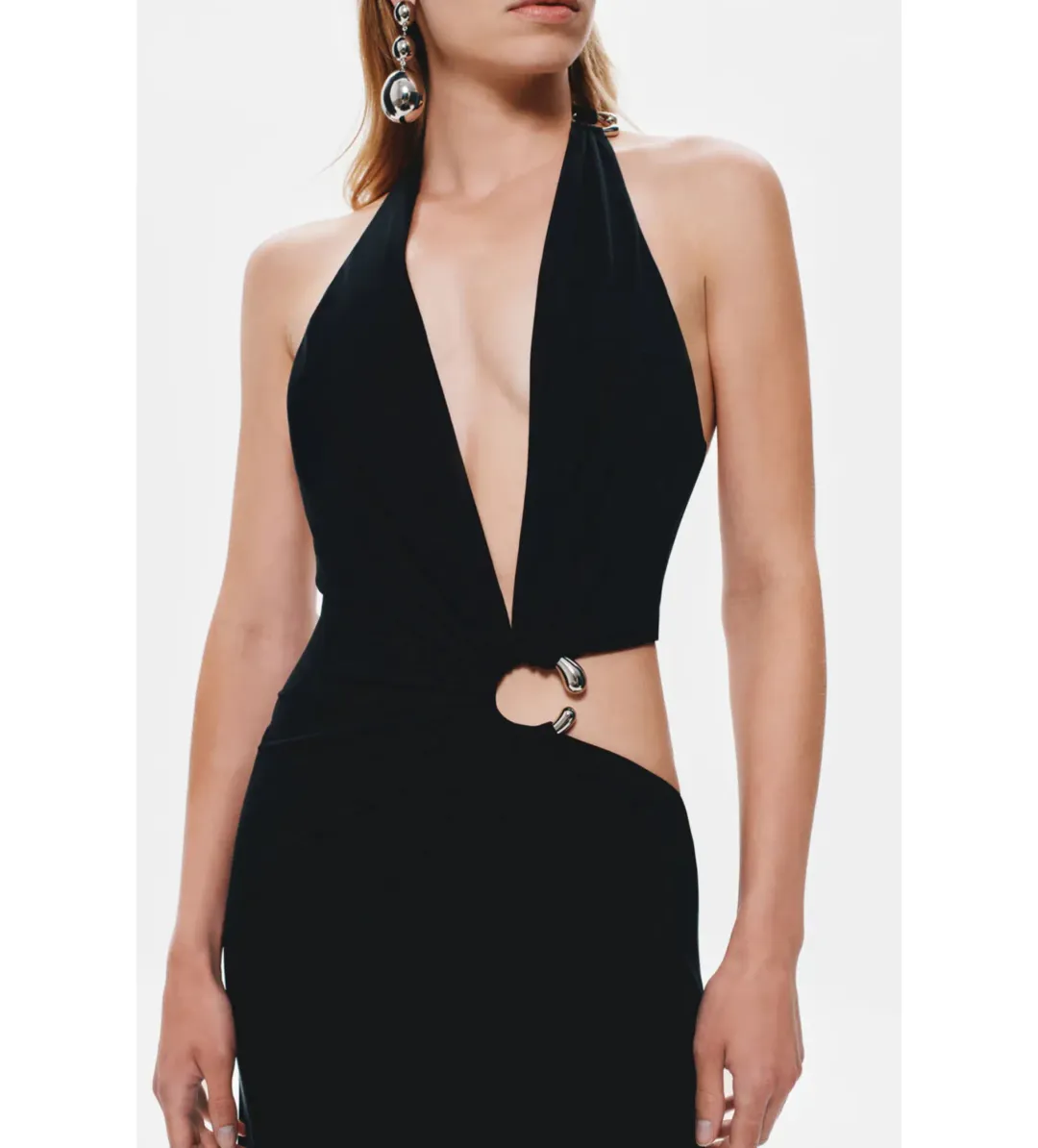 Misha Devon Cupro Maxi Dress Black Size 6 for rent on The Volte - main image