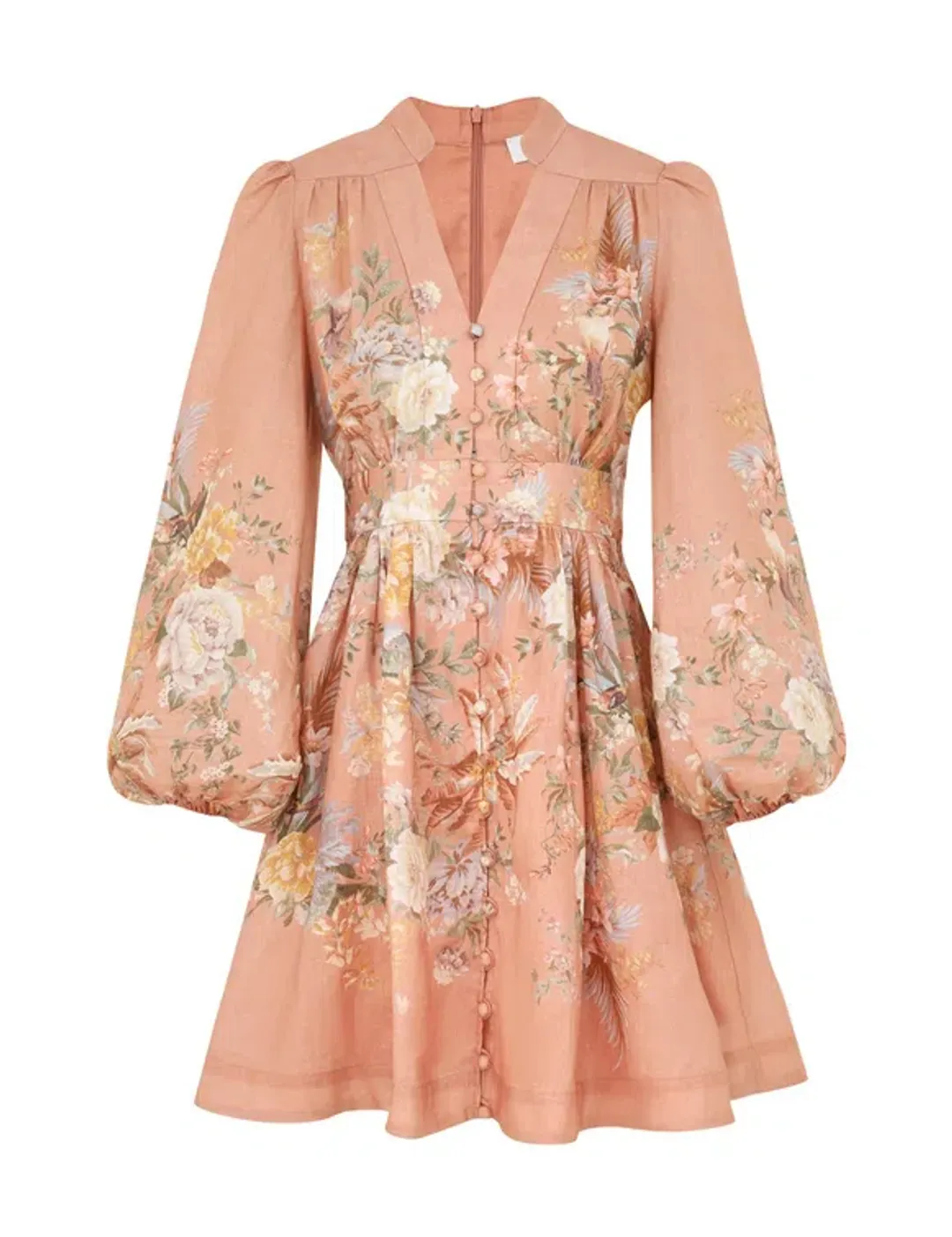 Zimmermann Tallow Plunge Mini Dress Pink Size 3 / AU 10-12 for rent on The Volte - main image