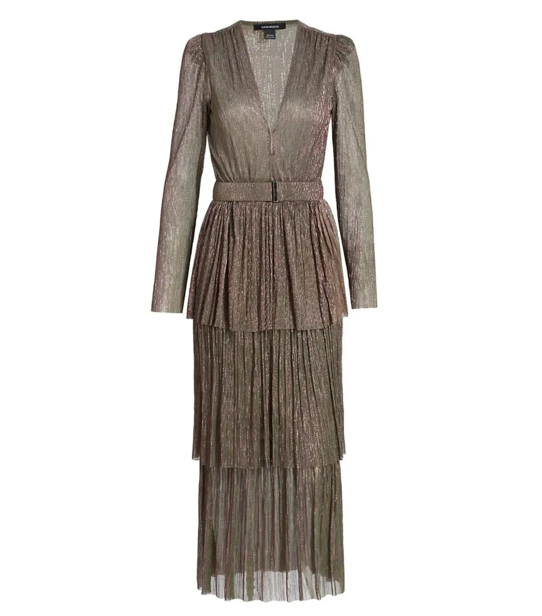 Sabina Musayev Carry Midi Dress in Green Blossom Size 6/XS for rent on The Volte - main image