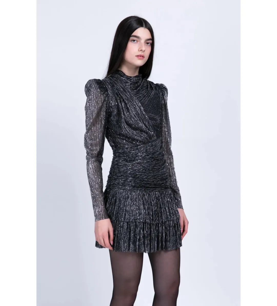Sabina Musayev Angela Mini Dress Black Size 12/L for rent on The Volte - main image