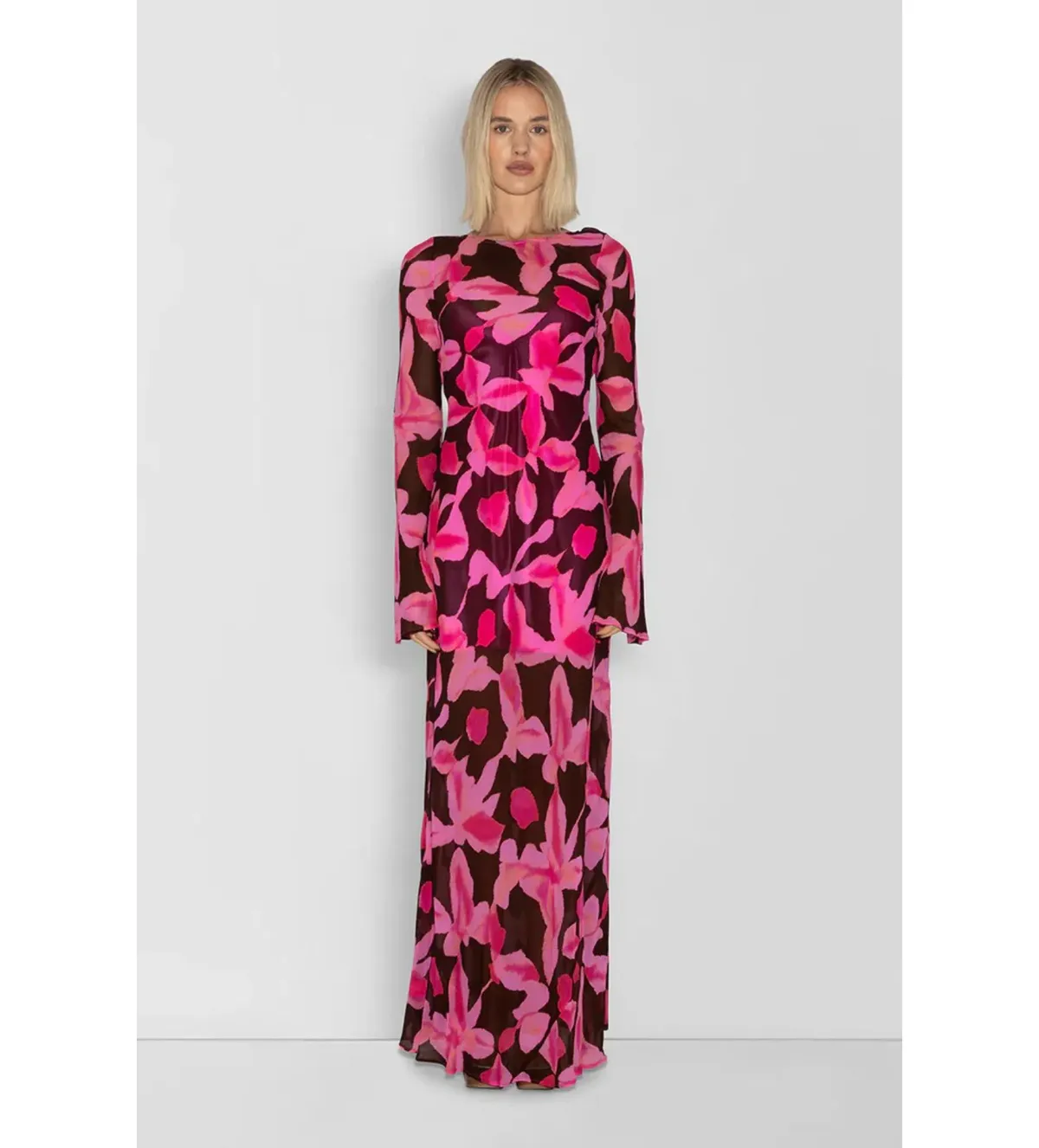 The Wolf Gang Lottie Maxi Dress Chocolate Floral Size S/AU 8 for rent on The Volte - main image