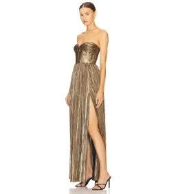 Bronx and Banco Florence Strapless Gown Gold Size XS/AU 6 for rent on The Volte - image 3