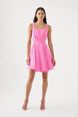 Aje Clara Tie Back Mini Dress Protea Pink Size 10  for rent on The Volte - image 1