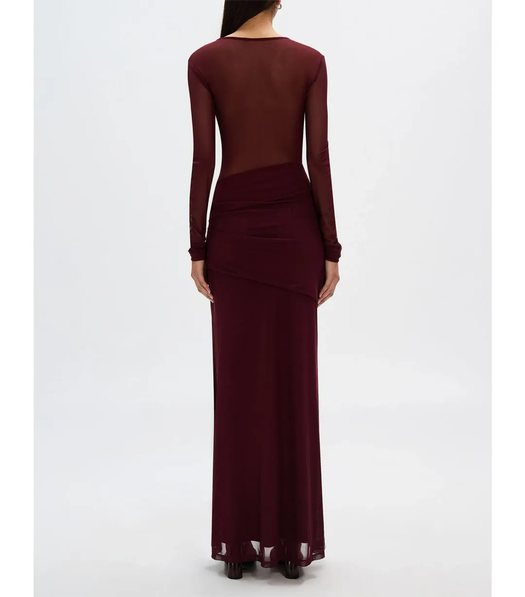 Misha The Abelia Mesh Maxi Dress in Berry Size 10 for rent on The Volte - main image